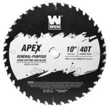 WEN BL1040C Apex 10-Inch 40-Tooth Carbide-Tipped General-Purpose Saw Blade - £53.87 GBP