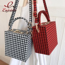 White &amp; Red Houndstooth B Style Women Fashion Purses and Handbags Casual Shoulde - £54.63 GBP