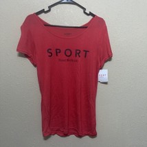 Isaac Mizrahi Sport Basic Bold Tee Red With Black Logo T-Shirt Sz M New - £54.52 GBP