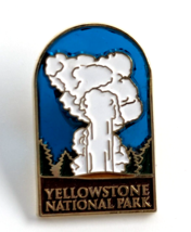 Old Faithful Geyser Yellowstone National Park Blue Transparent Sky Pin Souvenir - £12.70 GBP