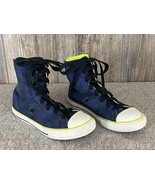 CONVERSE One Star High Top Youth Sneakers Size 3 Blue/Yellow Canvas Lace... - £11.03 GBP