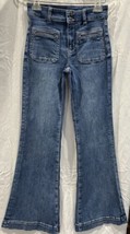 American Eagle Women Flare Jeans Super High Rise Next Level Stretch Med Blue 2 - $16.82