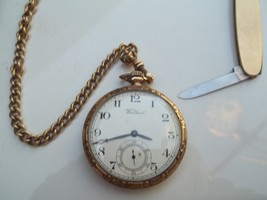 antique pocket watch waltham hunter case gold jack knife/chain marked 25% off - £3,737.53 GBP