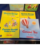 Curious George Book Lot of 8 Margret &amp; H. A. Rey Hospital Bike Movie Kit... - $25.26 CAD