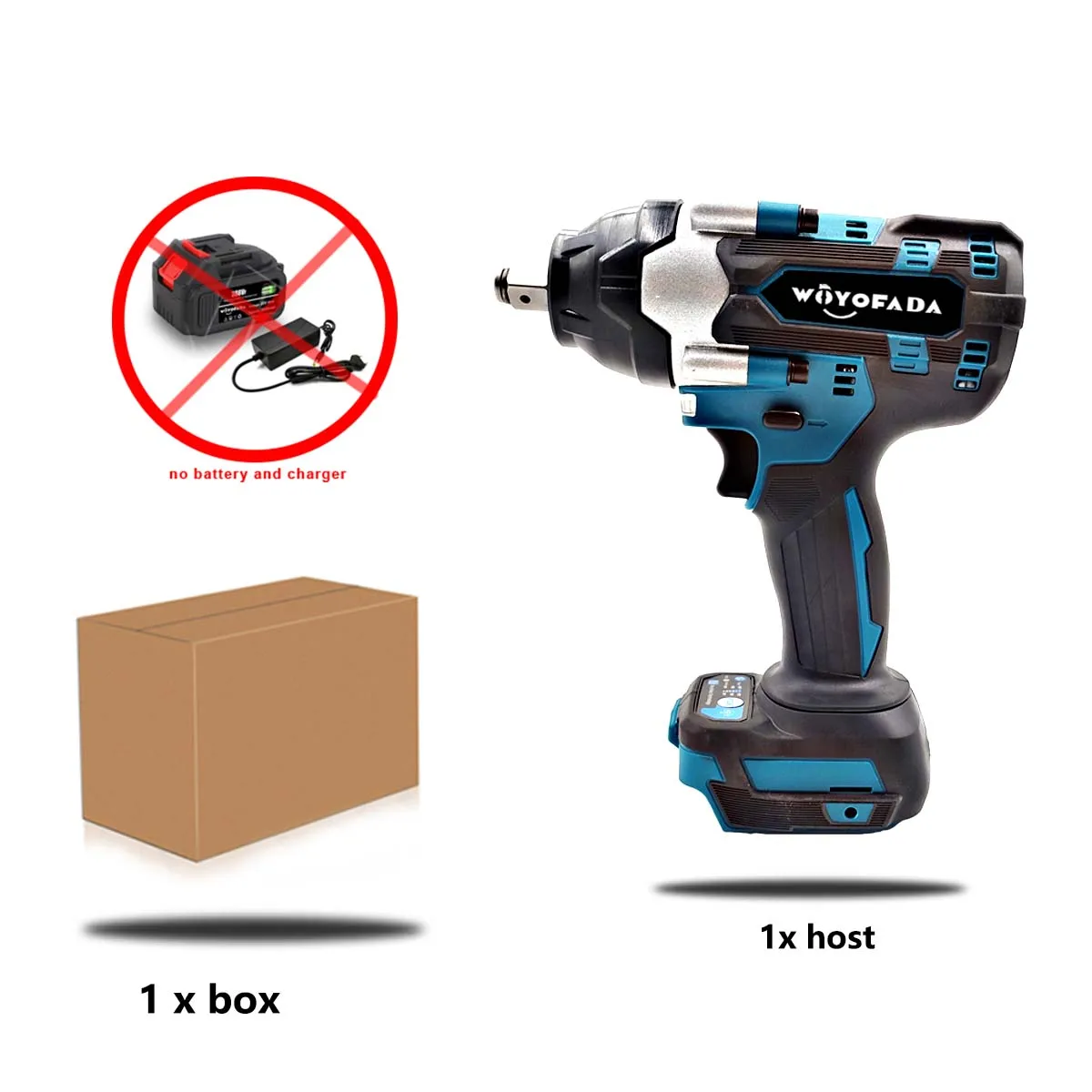 WOYOFAD 1800 N.M Torque Brushless Electric Impact Wrench 1/2 inch Cordless Wrenc - £250.64 GBP