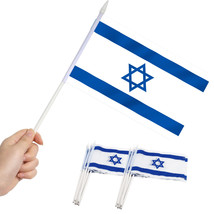 12 Pack Israel Stick Flag Hand Held Small Miniature Israeli Flags - £8.61 GBP