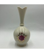 Vintage Lenox Porcelain Bud Vase Tabletop Decor Gold Tone Trim Floral De... - $22.75