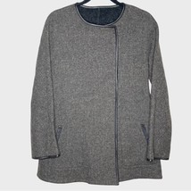 Beyond Threads Reversible Alpaca Blend Jacket Coat Brown Tweed &amp; Gray Si... - £83.32 GBP