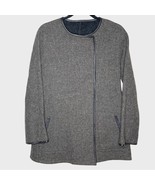 Beyond Threads Reversible Alpaca Blend Jacket Coat Brown Tweed &amp; Gray Si... - £82.98 GBP