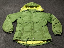 American Eagle Outfitters Puffer Jacket Women Medium Green Duck Down Hooded - £36.21 GBP