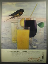 1956 Smirnoff Vodka Ad - How many swallows make a summer? - $18.49