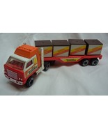 Vintage Mini Tonka Orange Semi Truck with Flat Bed Trailer with Cargo To... - $747.29 MXN