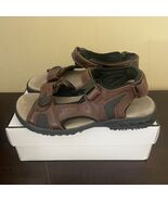 Covington Mens All Terrain Performance Brown Leather Hiking Sport Sandals - $19.93