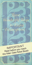 Three Wonderful Ways to Enjoy Disneyland (1974) - Vintage Brochure, Pre-... - £18.67 GBP
