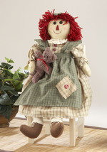 Primitive Decor 41564-Green Raggedy Girl Doll - £17.54 GBP