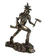 Native Sioux Indian Tribal Warrior Chief Holding Tomahawk Axe And Rifle ... - €31,53 EUR