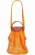 Longchamp Le Pliage Filet Knit Mesh Handel Bag Shopper ~NWT~ Orange - £83.99 GBP