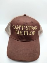 Cant Stop The Flop Mesh Trucker Snapback Hat Cap Brown Embroidered Deer ... - £8.54 GBP