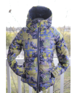 ivivva Girls Goose Down Jacket Coat Hooded Puffer Reversible Size 12 - £31.33 GBP