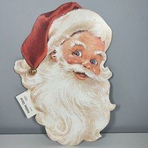 Vintage Christmas Santa Claus Head 14” Die Cut Decor Gibson Greetings Inc USA - £11.83 GBP