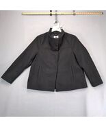 Old Navy Black Pea Coat Women&#39;s XL Concealed Buttons Flannel Boxy Retro Mod - $44.81 CAD