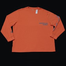 American Eagle Men&#39;s T-Shirt XXXL 3XL Orange Gray Reflective Long Sleeve NEW AEO - $35.68