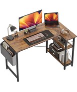 Cubicubi 40 Inch Small L Shaped Computer Desk With Storage Shelves, Deep... - £67.64 GBP