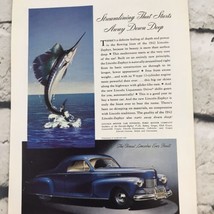 Vintage 1942 Lincoln Zephyr V-12 Advertising Art Print Ad - $9.89