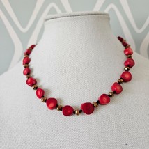 Red Bamboo Coral Beaded Necklace - $30.00