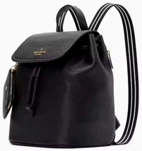 Kate Spade Rosie Flap Backpack Black Pebbled Leather KB714 NWT $399 Retail - £118.02 GBP