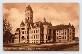 Vecchio Capitol Costruzione OLYMPIA Washington Wa Unp Seppia DB Cartolina Q3 - £4.00 GBP