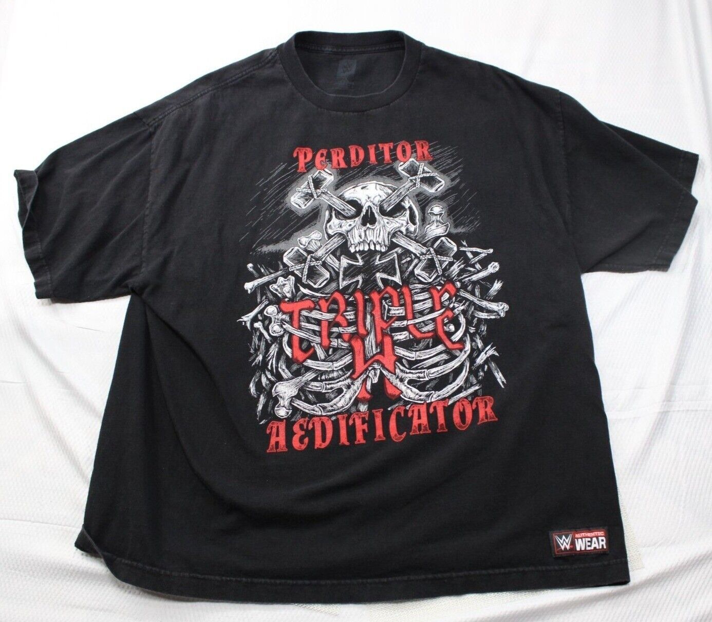 WWE Wear Authentic Triple H Perditor Aedificator Graphic T-Shirt Black 2X - $28.90