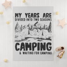 My Years Black and White Camping Fleece Baby Blanket 30x40 - £27.99 GBP