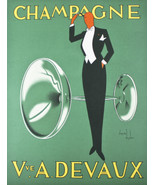 &quot; Champagne / Vve. A.Devaux &quot; Da Dryden French Poster Litografia 68.6cmx... - €1.047,88 EUR