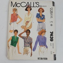 Vintage 1981 McCall&#39;s 7439 Sewing Pattern Miss Shirt Blouse 8 / 31.5 - $8.06