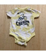 Baby 0-3 Months Garanimals Peanuts Snoopy Bike Cruise Crew Yellow One Piece - £4.69 GBP