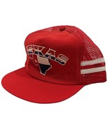 Vintage Red Texas Trucker Hat Made USA Flag Star State Red Snap Back Che... - €42,95 EUR
