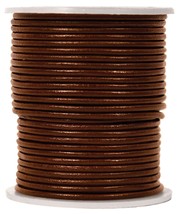 Hemptique Round Leather Cord Spool 2mm 25yd-Brown RLC2MM-BRN - £16.35 GBP