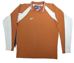 VTG 80s Reebok Texas Longhorns Mens Long Sleeve 2X Polo Shirt Brown Beige USA - £27.69 GBP