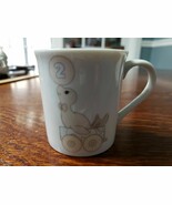 PRECIOUS MOMENTS 2.5 INCH VINTAGE 1988 MUG HAPPY BIRTHDAY #2 SEAL TRAIN - $7.44 CAD