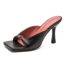 Women&#39;s Modern Sandals Women Slippers Summer Shoes Female Slides High Heels Squa - £31.44 GBP