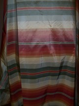 2.5yd Italy Silk Taffeta Wide Banded Stripes Grn Gold Red Fabric DRESS/HOME#BP3 - £44.03 GBP