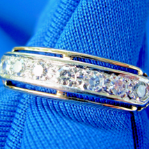 Earth mined Diamond Deco Wedding Band Elegant Vintage Anniversary Ring Size 6 - £1,011.29 GBP