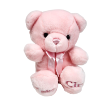 8&quot; Aurora Baby Pink Teddy Bear Baby Girl On Feet W/ Bow Stuffed Animal Plush Toy - £44.80 GBP