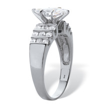 PalmBeach Jewelry 2.85 TCW Platinum-plated Silver Marquise Cubic Zirconia Ring - £50.21 GBP