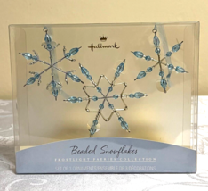 VINTAGE Hallmark Keepsake Christmas Ornament Beaded Snowflakes - £21.35 GBP
