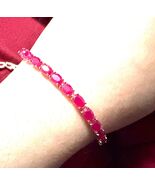 Natural ruby bracelet silver 925 red ruby gift for women stone queen - $193.03