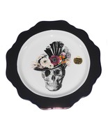 4 Harvest Green Skull with Flower Hat Real Gold Scalloped Border Dinner ... - $72.70 CAD
