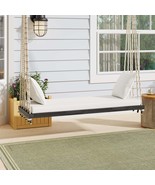 TOPMAX Patio Wooden Hanging Swing Chair Bench with Cushion - $5,924.96 MXN