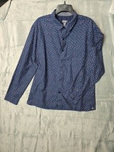 Van Heusen Shirt Mens Long Sleeve Button Up Never Tuck Size XL 17-17.5 Dress  - £10.18 GBP